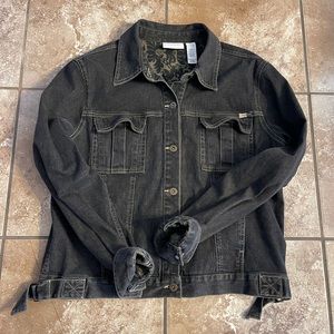 Liz Claiborne Lizwear Jeans Denim Jacket Black